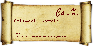 Csizmarik Korvin névjegykártya